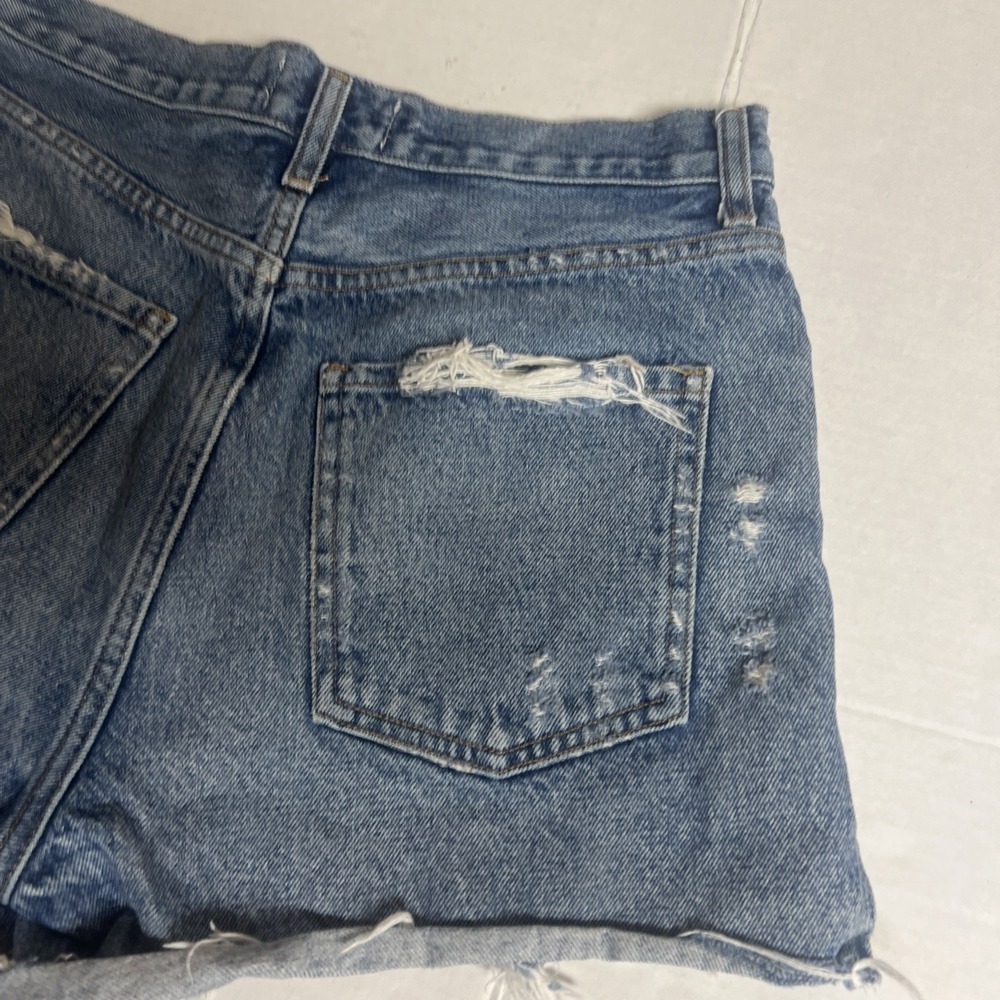 Agolde Women's Dee Vintage High Rise Denim Short Distressed Size 27 100% Cotton - Picture 10 of 11
